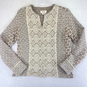Talbots Beige and Cream Patterned Sweater